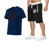 2019 Summer Hot Sale Men's Sets T Shirts+shorts Two Pieces Sets Casual Tracksuit new Male Casual Tshirt Fitness trousers men Set