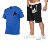 2019 Summer Hot Sale Men's Sets T Shirts+shorts Two Pieces Sets Casual Tracksuit new Male Casual Tshirt Fitness trousers men Set