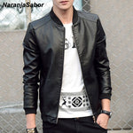 NaranjaSabor 2019 New Men's leather Jacket PU Fashion Spring Autumn Jackets Faux Leather Slim Fit Male Motorcycle Coats N559