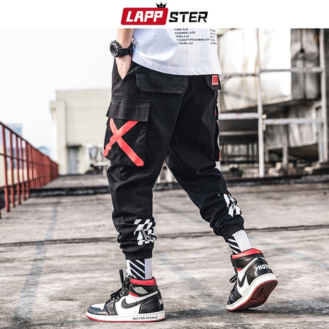 LAPPSTER Men Streetwear Cargo Pants 2019 Harajuku Overalls Men Camouflage Joggers Pants Hip Hop Korea Trousers Sweatpants 3XL