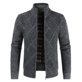 2019 Mens Cardigan Sweater Autumn Stand Collar Zipper Knitted Casual Sweatercoat Coats Men Warm Clothes Fleece Knit OutwearNew