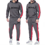 New 2019 running suit men's hoodies casual brand sportswear suit fitness workout hooded jacket + track pants