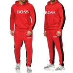 New 2019 running suit men's hoodies casual brand sportswear suit fitness workout hooded jacket + track pants